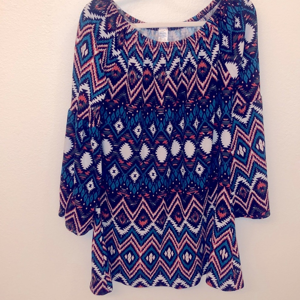 Green: Maternity-Bell Sleeves Tunic Top L-XL NWT